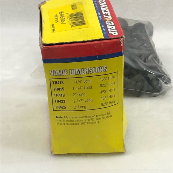 Monkey Grip Box Of 50 Black Tubeless Tire Valves TR425-2” Bike Auto Tire Repair - Picture 6 of 9